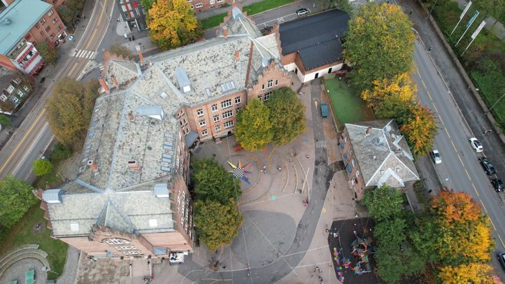 drone bilde skolegråd